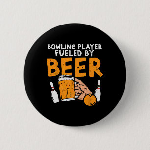 Bowling Player Fueled Funny Sport Bowler Player Te Button