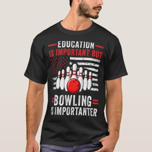 Bowling Player US Flag Bowler Team Bowling Lane Sp T_Shirt