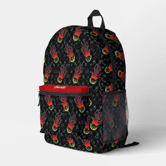 Bowling Printed Backpack (Back Corner Right)
