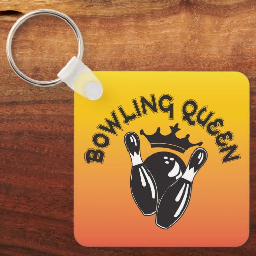 Bowling Queen with pins ball crown Keychain