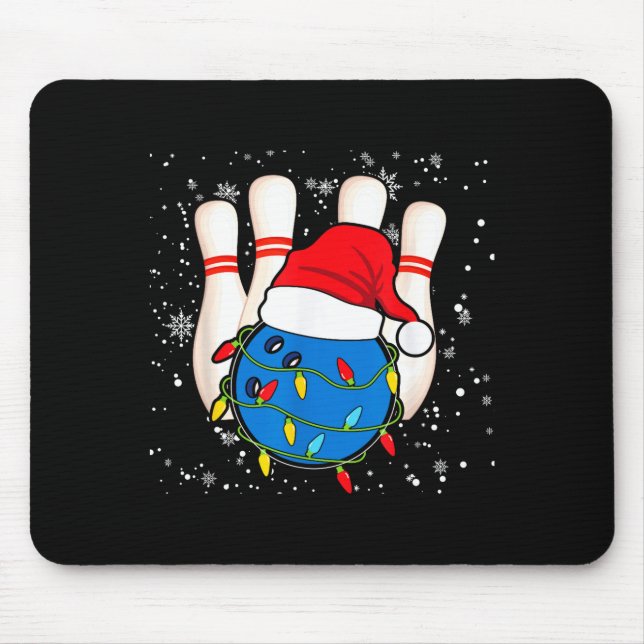 Bowling Reindeer Christmas Shirt Pajama Srt X-mas  Mouse Pad (Front)