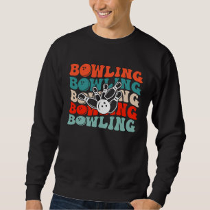 Bowling Retro Groovy Bowling  Bowler Sweatshirt