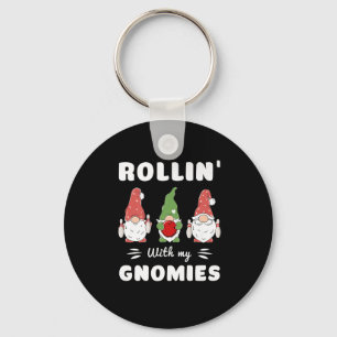 Bowling Rollin' With My Gnomies Funny Gnome Premiu Keychain