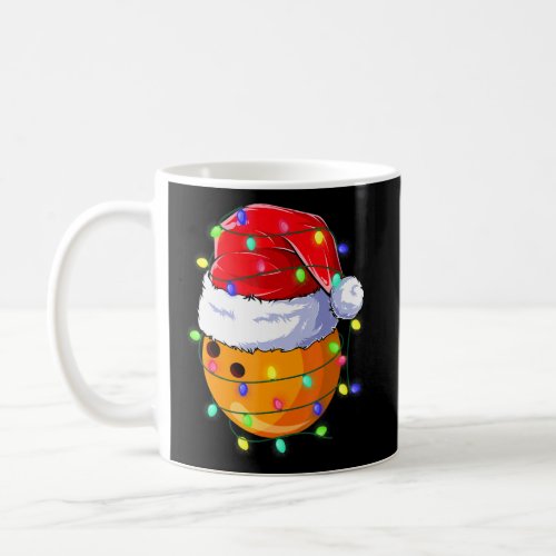 Bowling Santa Hat Christmas Lights Sport Xmas Boys Coffee Mug