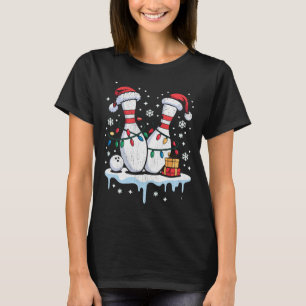 Bowling Santa Hat Funny Christmas Long Sleeve T-Shirt