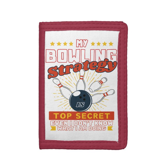 Bowling Secret Bowling Strategy Player Men Bowler Trifold Wallet (Front Vertical)