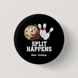 Bowling Shirt for Men & Women Funny Split Happens Button