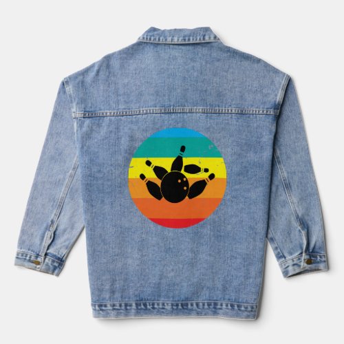 Bowling Shirt with a Retro Vintage Denim Jacket