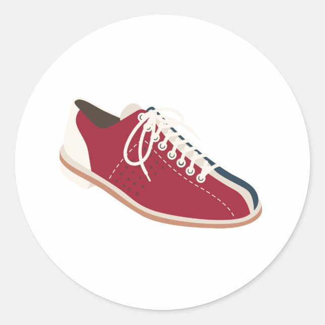Bowling Shoe Classic Round Sticker (Front)
