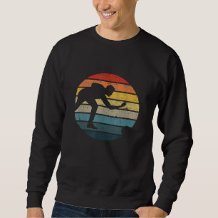 Bowling Silhouette On A Distressed Retro Sunset Sweatshirt