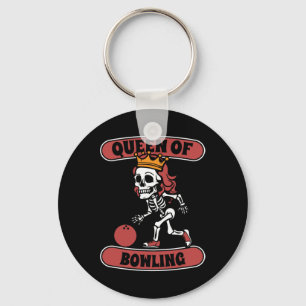 Bowling Skeleton Team League - Alley Bowler Queen  Keychain