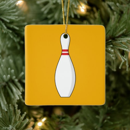 Bowling Skittle Ceramic Ornament