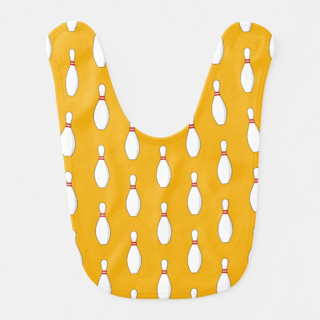 Bowling Skittle Pattern Baby Bib (Front)