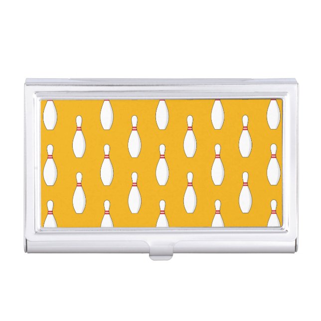 Bowling Skittle Pattern Business Card Case (Front)