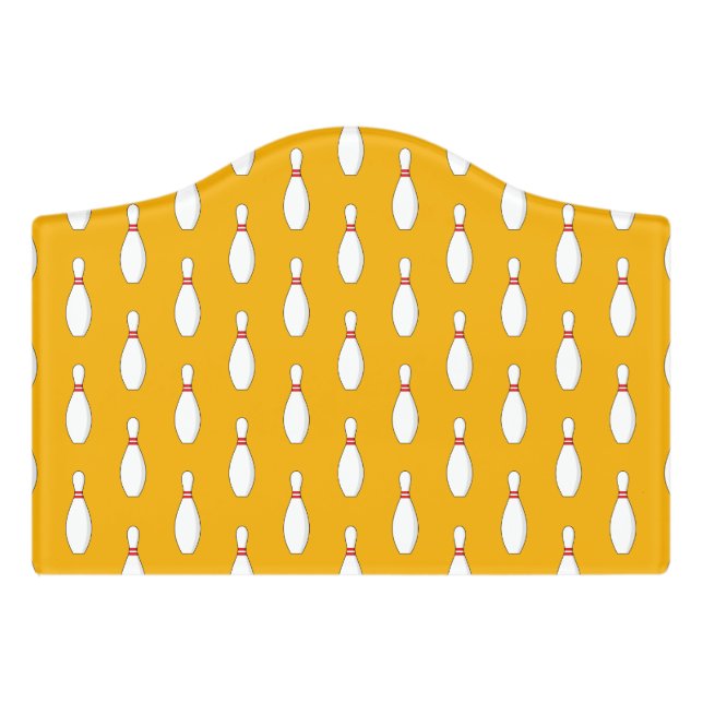 Bowling Skittle Pattern Door Sign (Small Crest Front)