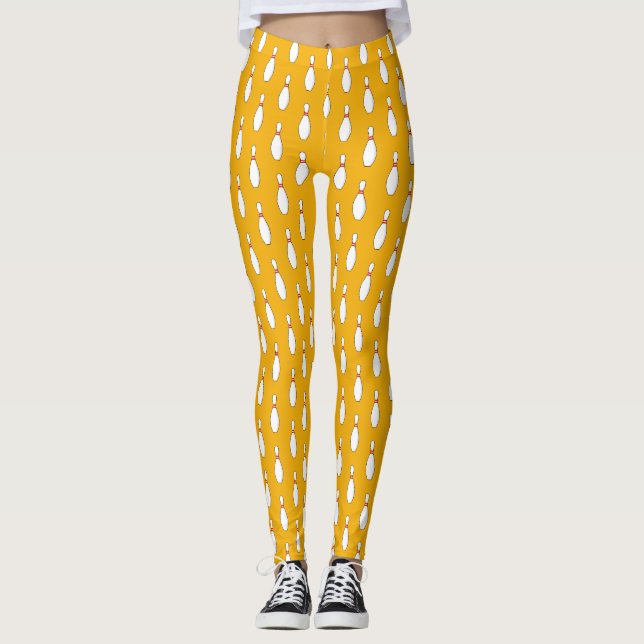 Bowling Skittle Pattern Leggings (Front)