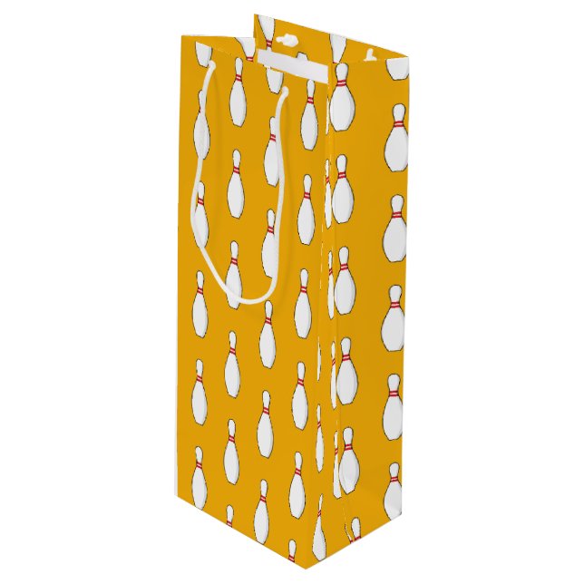 Bowling Skittle Pattern Wine Gift Bag (Front Angled)
