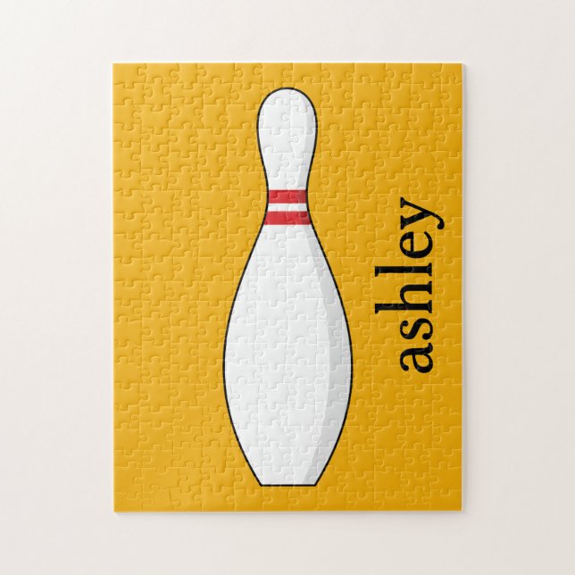 Bowling Skittle Personalize Jigsaw Puzzle (Vertical)
