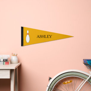 Bowling Skittle Personalize Pennant Flag