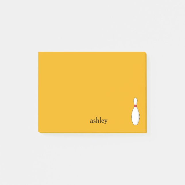Bowling Skittle Personalize Post-it Notes (Front)