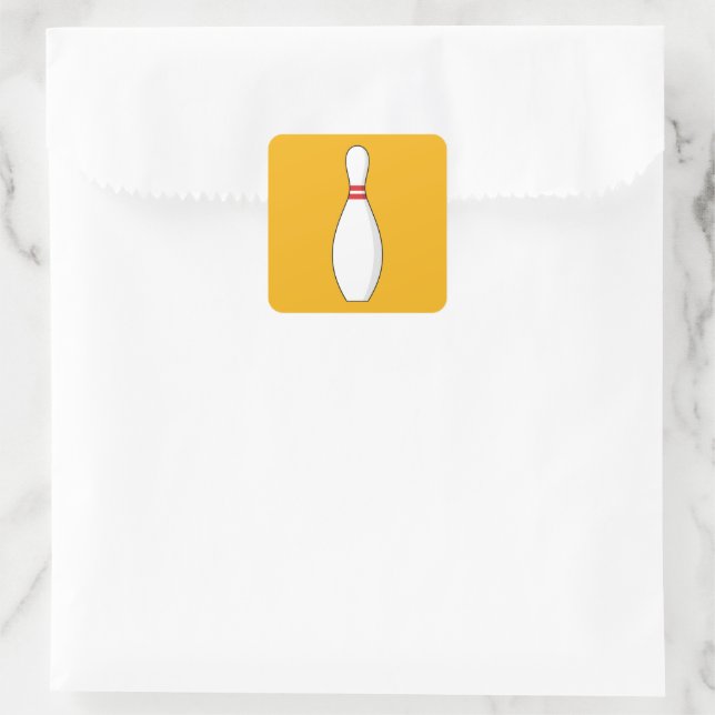 Bowling Skittle Square Sticker (Bag)