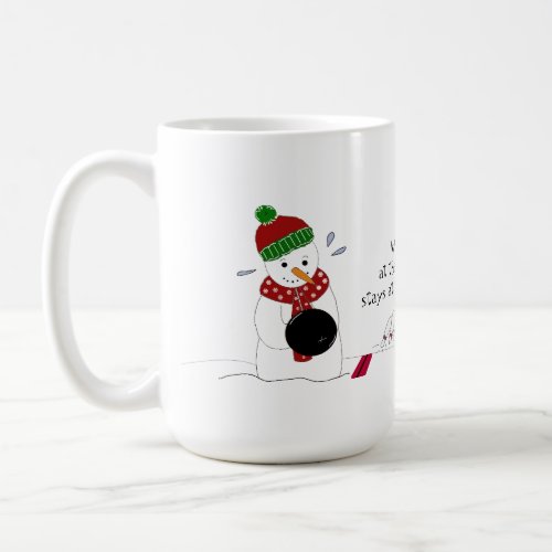 Bowling Snowman Coffee Mug