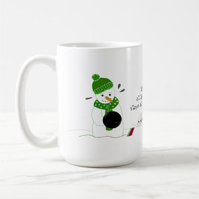 Bowling Snowman Coffee Mug (Left)