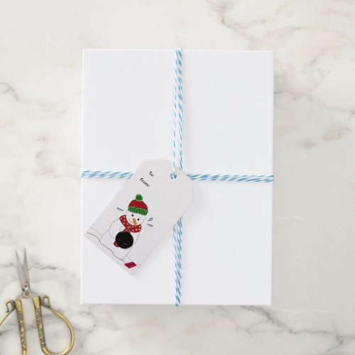 Bowling Snowman Gift Tags