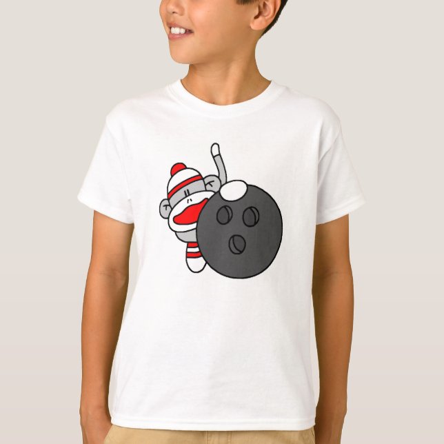 Bowling Sock Monkey T-Shirt (Front)
