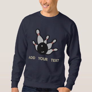 Bowling - Splash - add your text Embroidered Sweatshirt