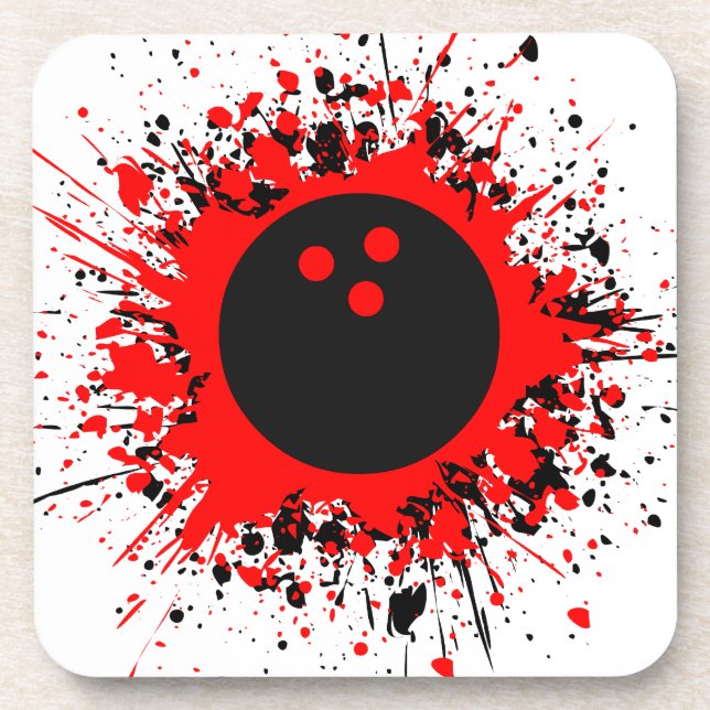 bowling splats beverage coaster (Front)