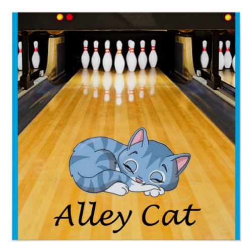 Bowling Sports a Cat in the Alley Poster