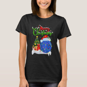 Bowling Sports Xmas Decoration Santa Bowling Chri T-Shirt