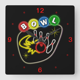 Bowling Square Clock