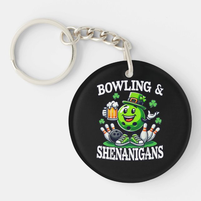 Bowling St Patrick's Day Shenanigans Keychain (Front)
