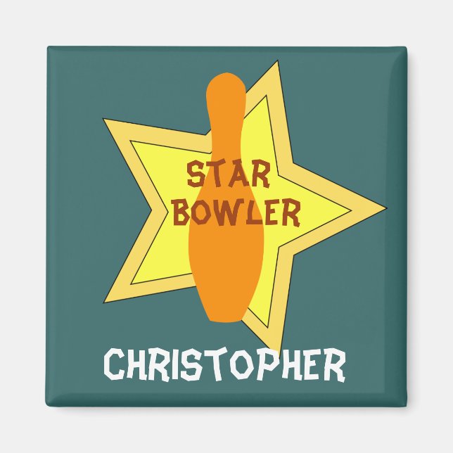 Bowling Star Personalized Magnet (Front)