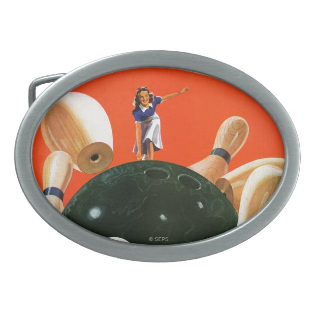 Bowling Strike Belt Buckle (Front)