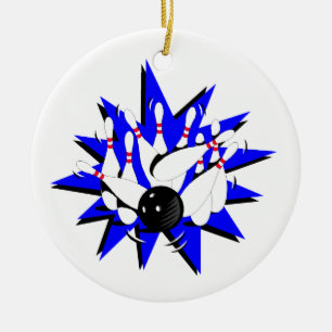 Bowling Strike Ceramic Ornament