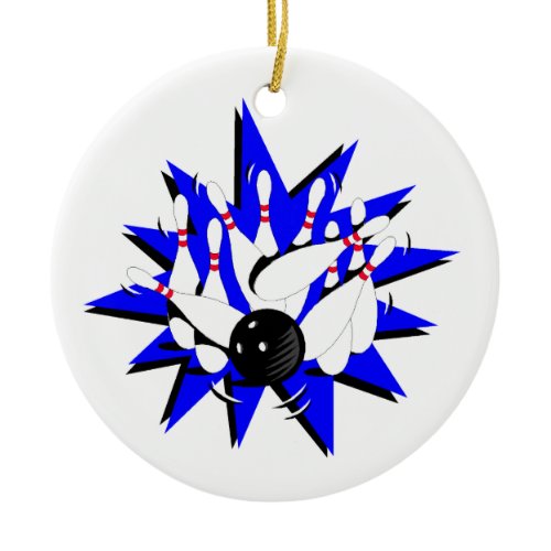 Bowling Strike Ceramic Ornament