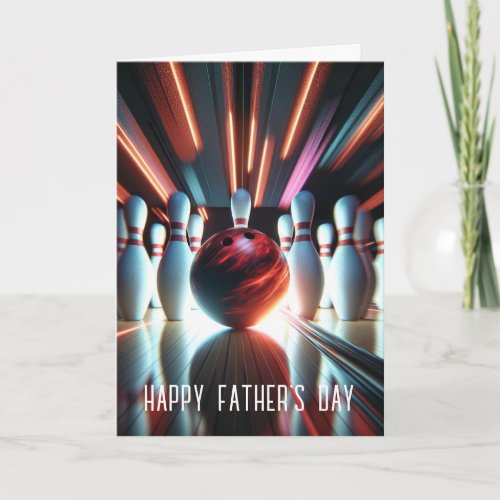Bowling Strike For Fathers Day Card