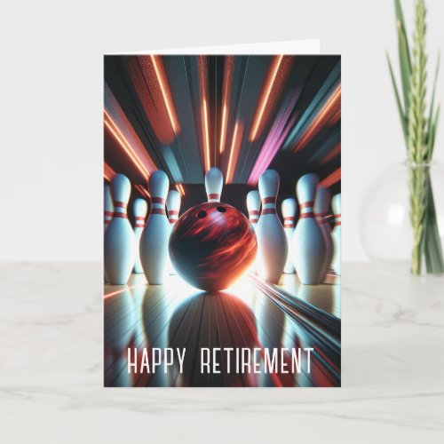 Bowling Strike For Retirement Card