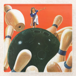 Bowling Strike Glass Coaster