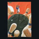 Bowling Strike Kitchen Towel<br><div class="desc">Artist: Lonie Bee | Woman bowling a strike</div>