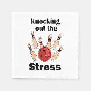 Bowling Strike Knocking Out Stress Bowling Party Napkins