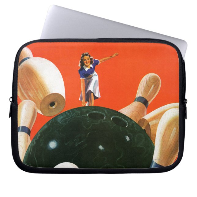 Bowling Strike Laptop Sleeve (Front)