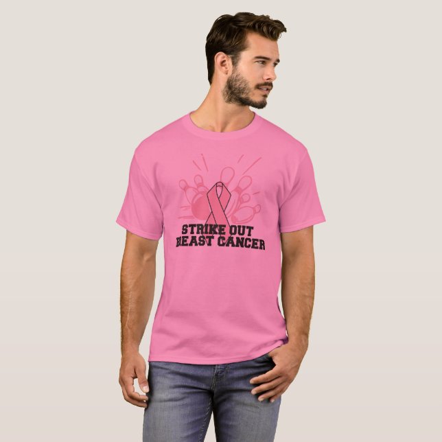 Strike Out Cancer Short Sleeve Tee Shirt - Rhinestone Design