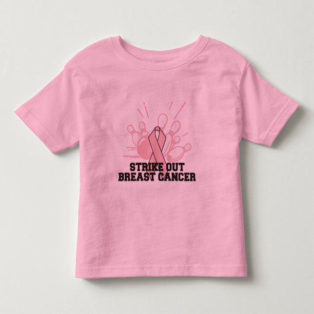 Bowling Strike Out Breast Cancer Toddler T-shirt (Front)