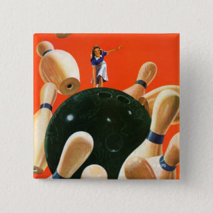 Bowling Strike Pinback Button