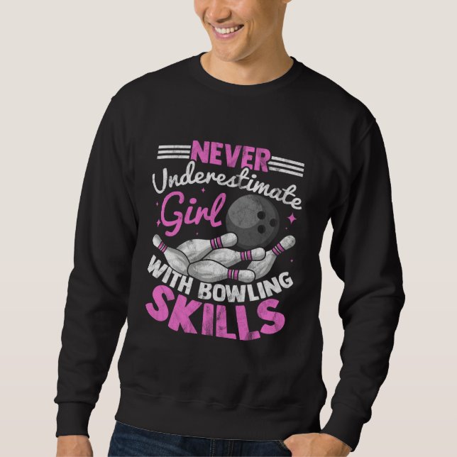 Bowling Strike Pins Team Bowler Sweatshirt (Front)