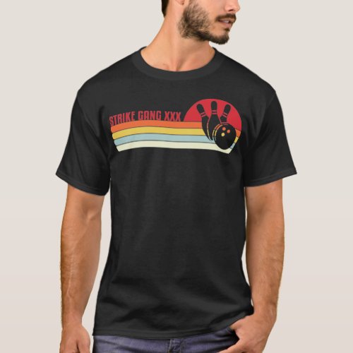 Bowling Strike Retro Bowler 300 Spare Cool Vintage T_Shirt